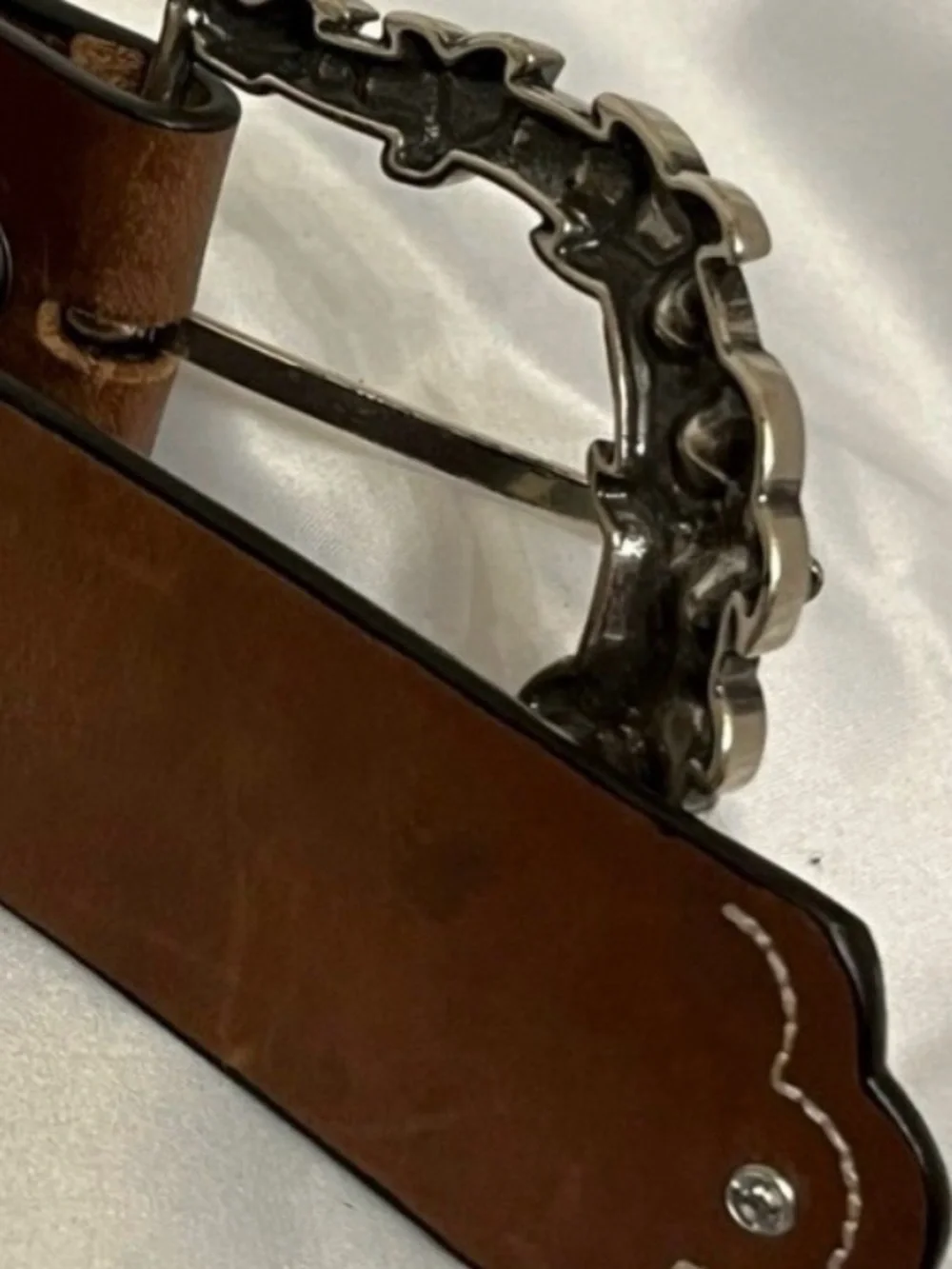 MISS ME: “Do You Miss Me” Embroidered Leather Studded Belt NWT
